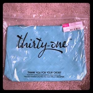 Zipper pouch in turquoise cross pop. NIP